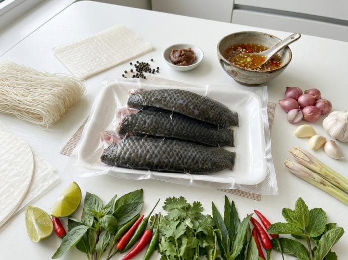 Frozen Climbing Perch Fish Head Cutting 500g/tray