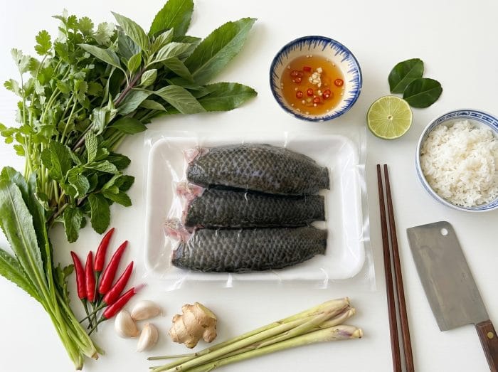 Frozen Climbing Perch Fish Head Cutting 500g/tray