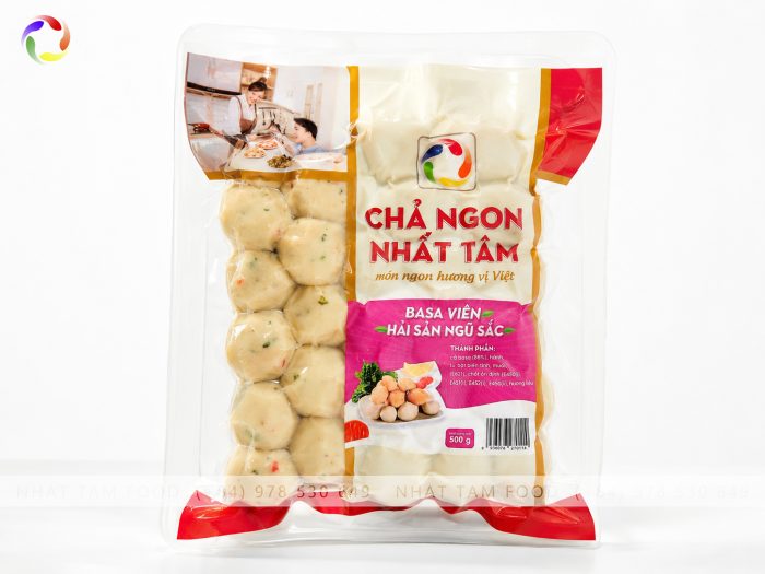 Frozen Five-Color Seafood Basa Fish Balls 500g/Pack
