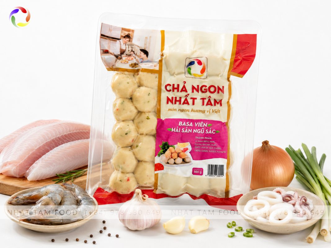 Frozen Five-Color Seafood Basa Fish Balls 500g/Pack | Premium Vietnamese Seafood Supplier - Nhat Tam Food 1 Frozen Five-Color Seafood Basa Fish Balls - Nhat Tam Food