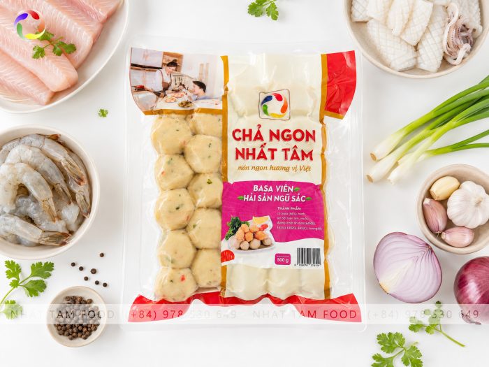 Frozen Five-Color Seafood Basa Fish Balls - Nhat Tam Food Frozen Five-Color Seafood Basa Fish Balls 500g/Pack