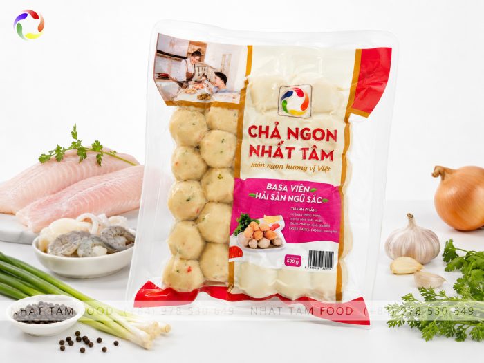 Frozen Five-Color Seafood Basa Fish Balls 500g/Pack
