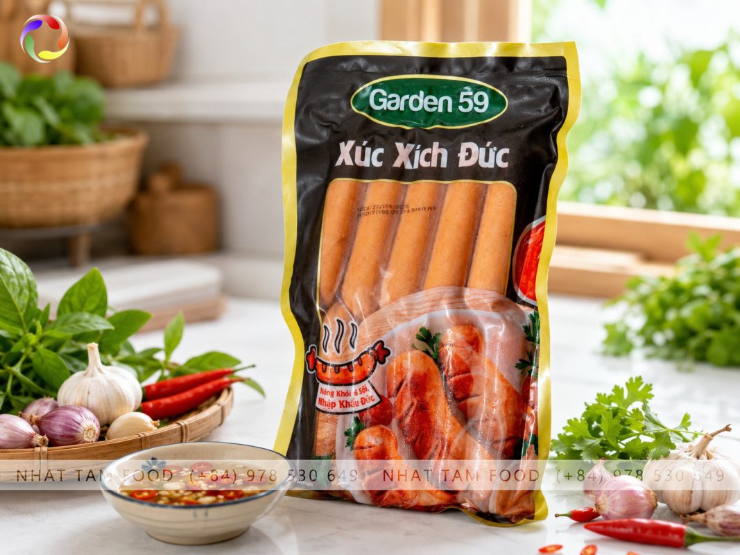 Frozen German Smoked Sausage 500g/Pack | Premium Food Supplier - Nhat Tam Food