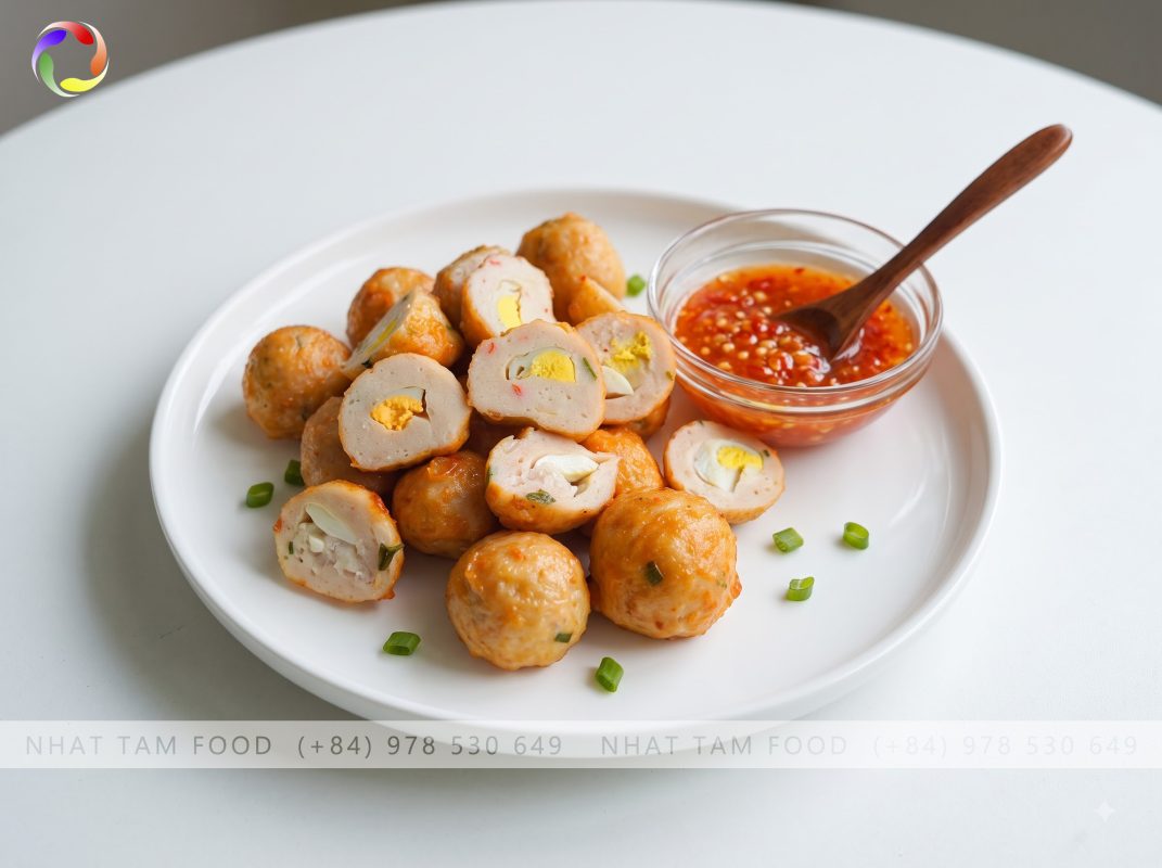 Frozen Basa Fish Balls with Quail Egg Filling 500g/Pack | Premium Vietnamese Seafood Supplier - Nhat Tam Food